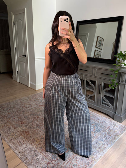 Ivy Black & White Plaid Pants