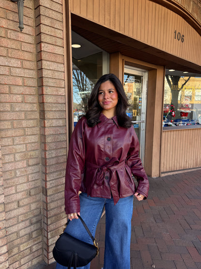 The Verona Burgundy Trench Coat