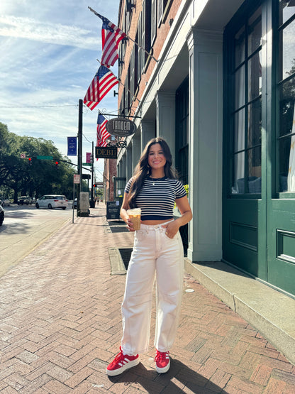 Navy Striped Soft Tee