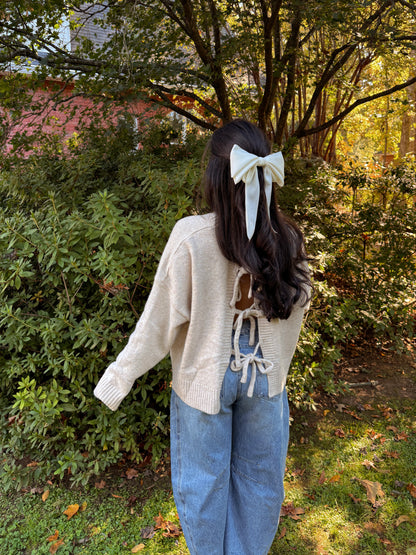 Crisp Evenings Bow Sweater