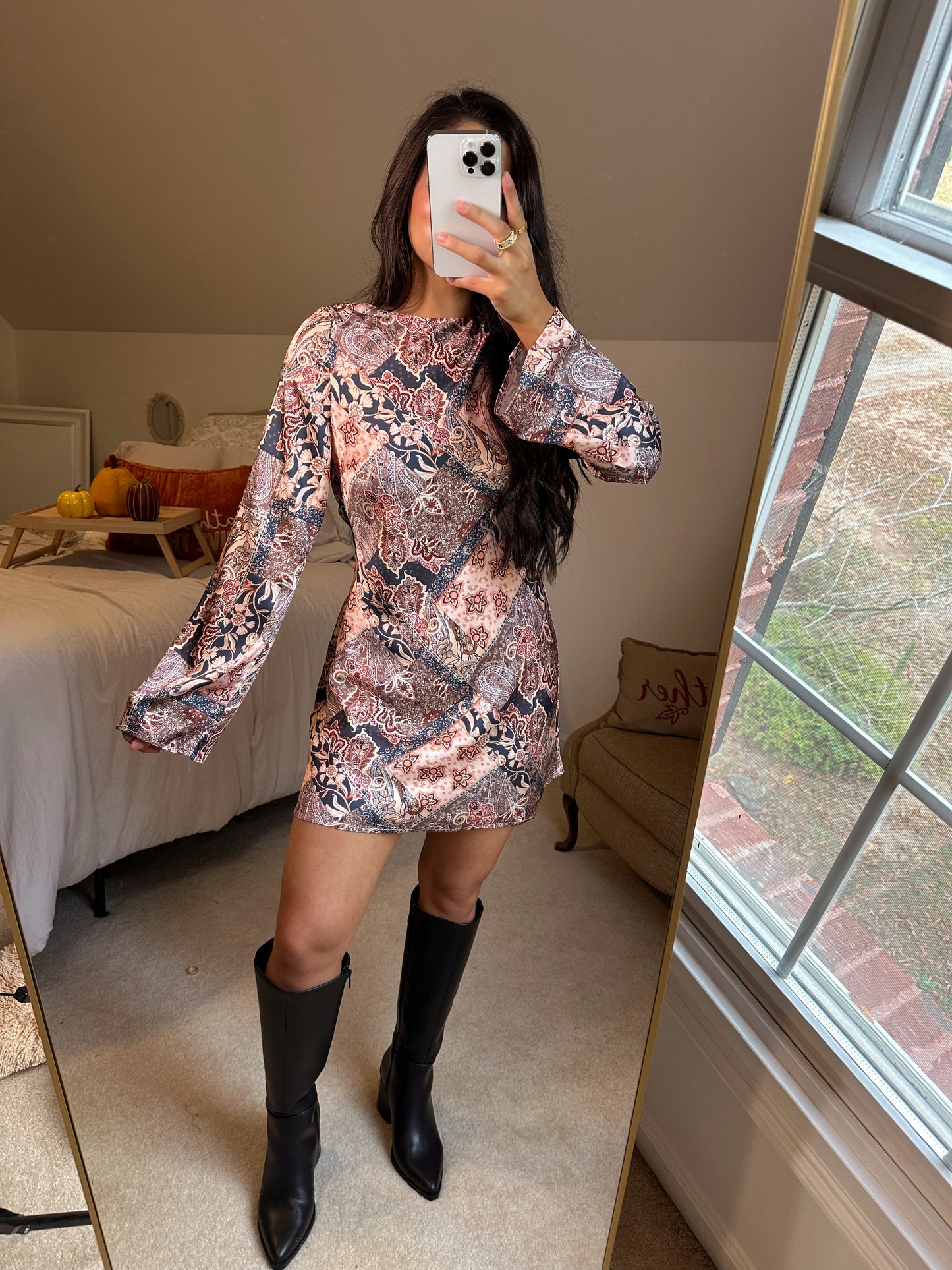 Paisley Open Back Dress