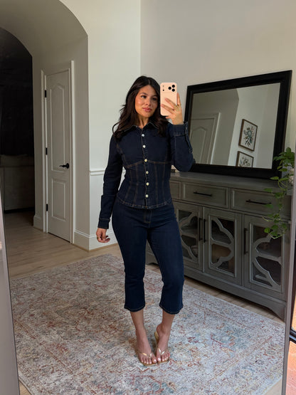 Brooklyn Denim Button-Up Top