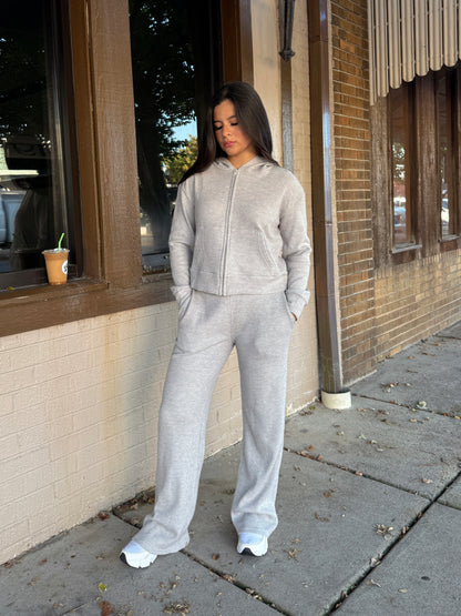 Grey Waffle Knit Set