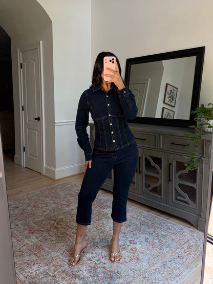 Brooklyn Denim Button-Up Top