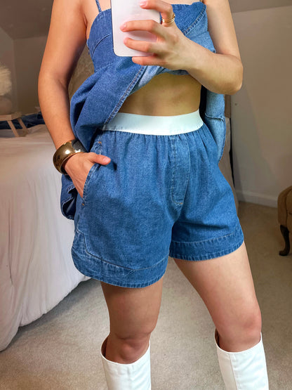 Denim Boxer Style Shorts