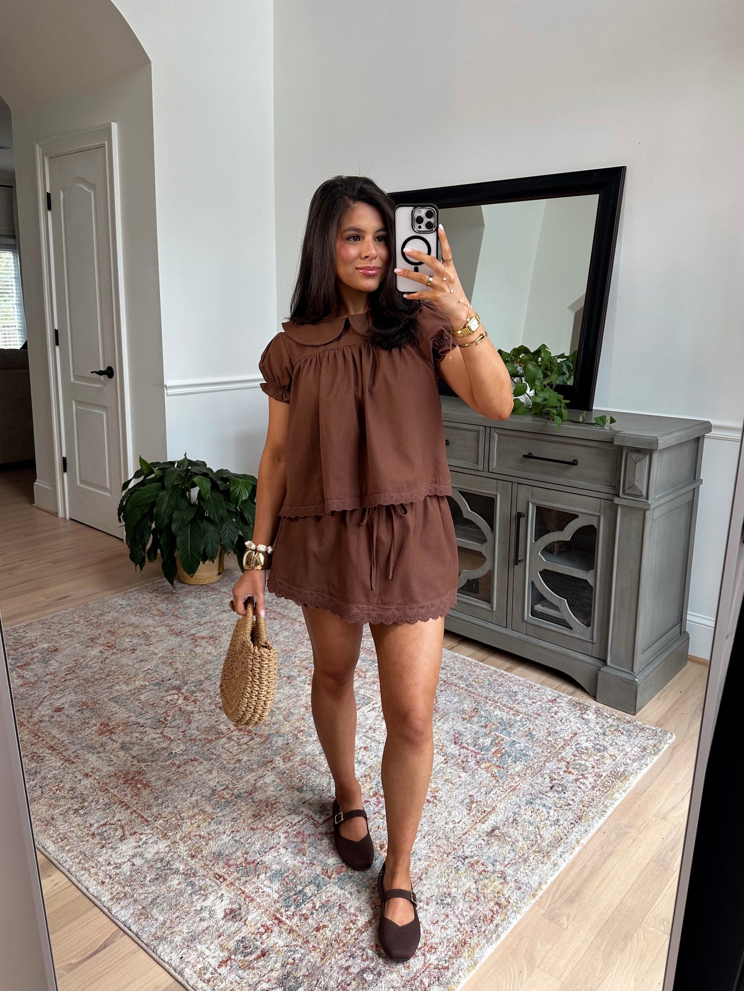 Cocoa Lace Top & Skort Set