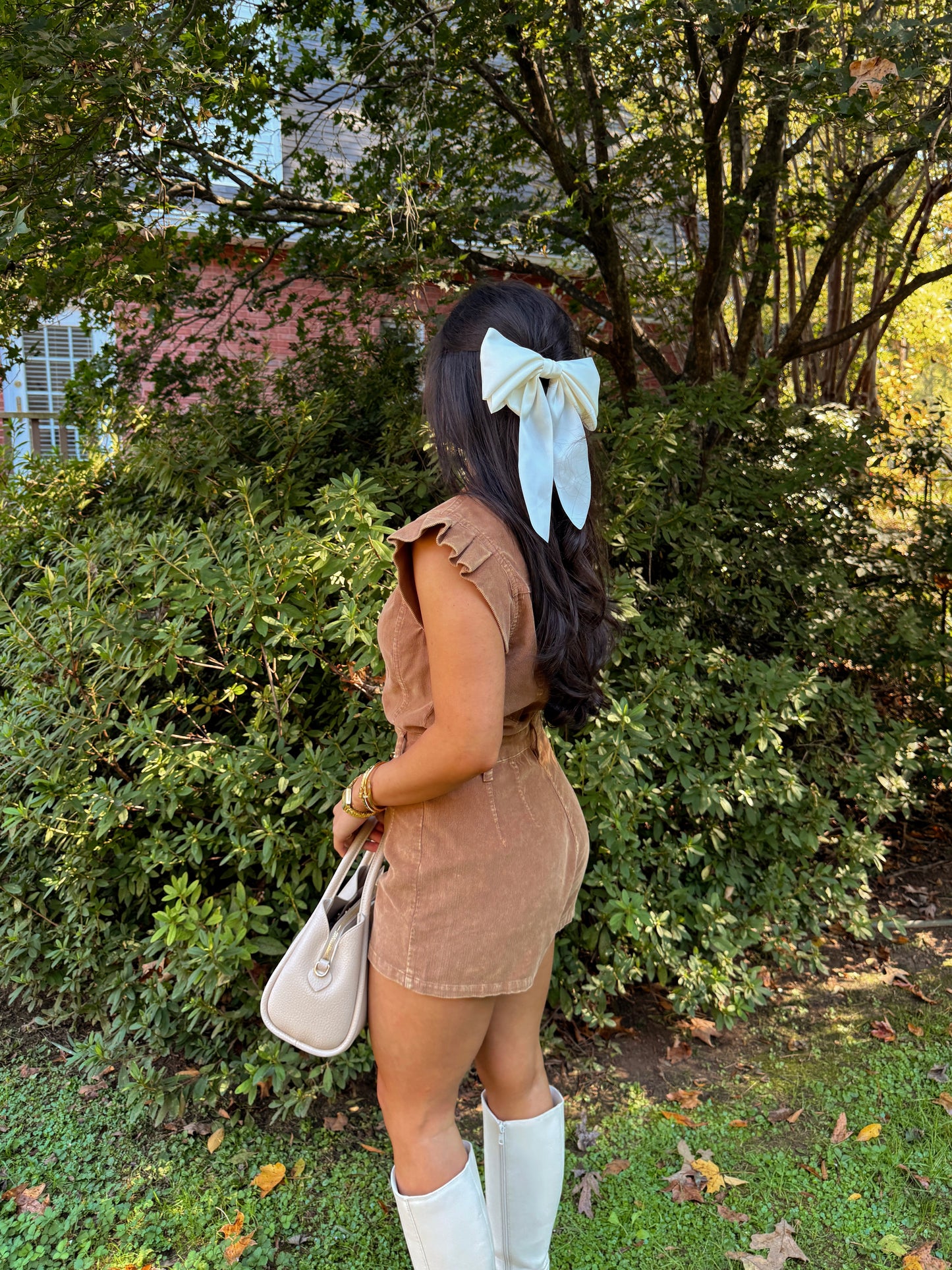 Pecan Pie Corduroy Romper