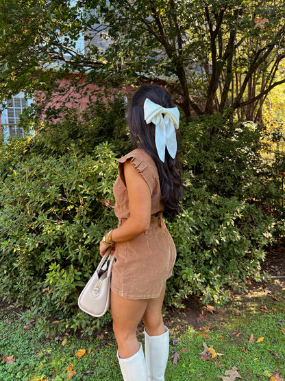 Pecan Pie Corduroy Romper