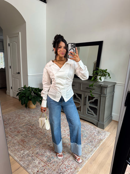 Darling Mid-Rise Wide Cuffed Jeans