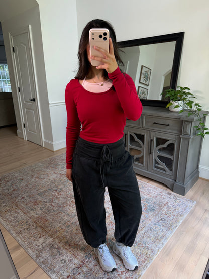 Apple Crisp Layered Top (Red/Pink)