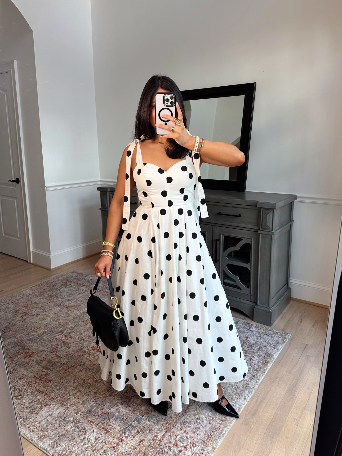 Parisian Polka Dot Midi Dress