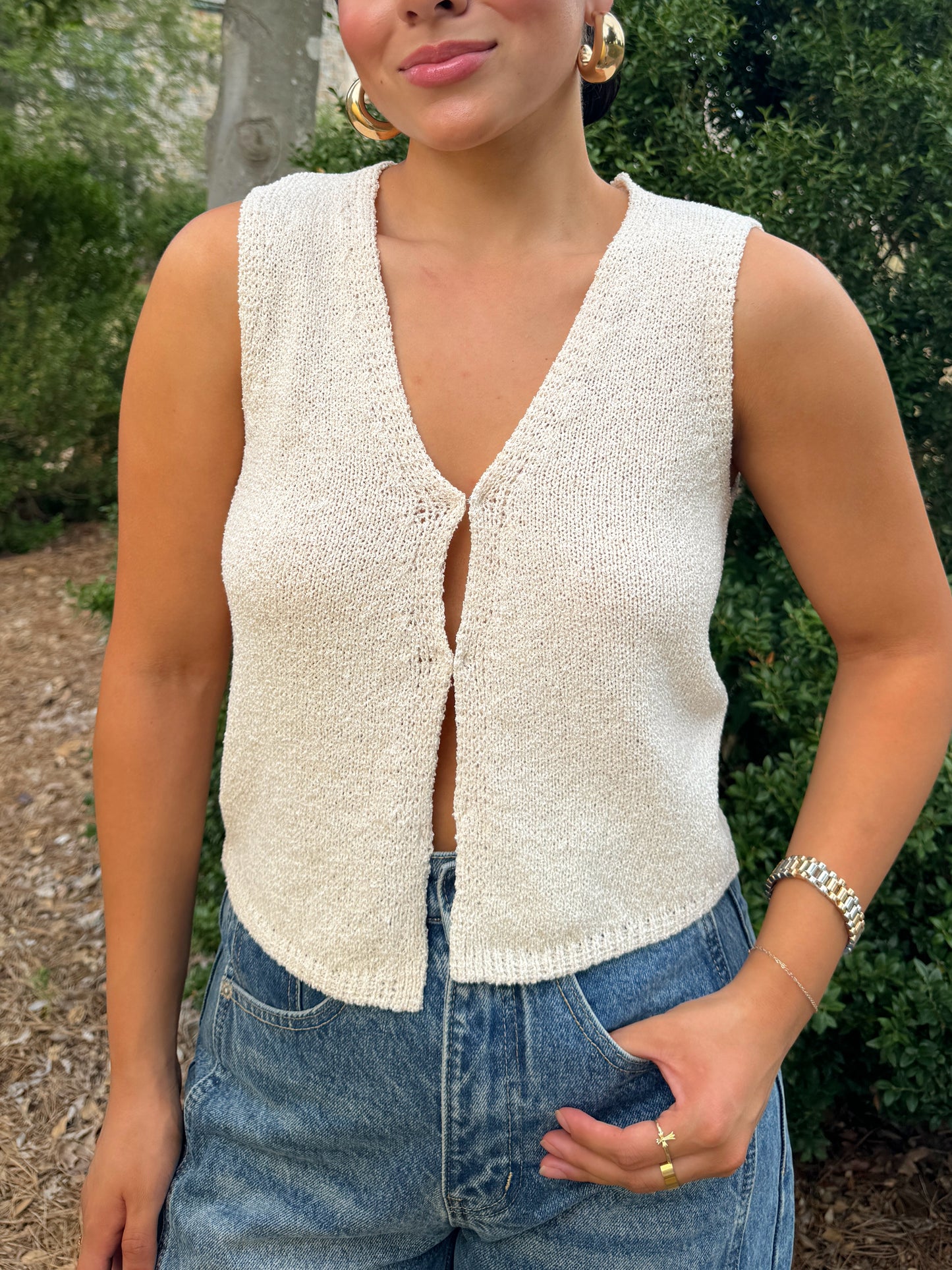 Beige Knit Vest