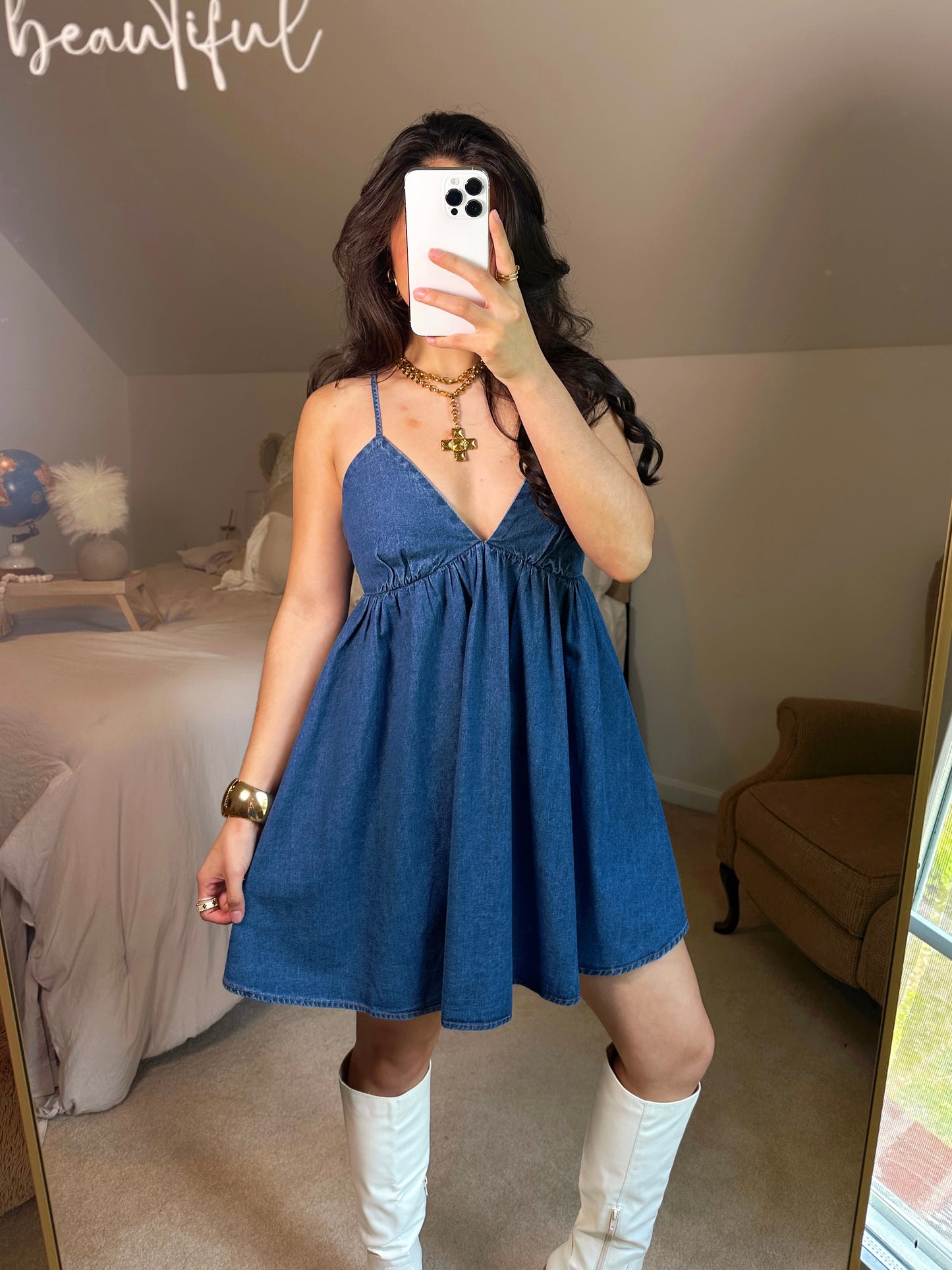 Denim Babydoll Dress