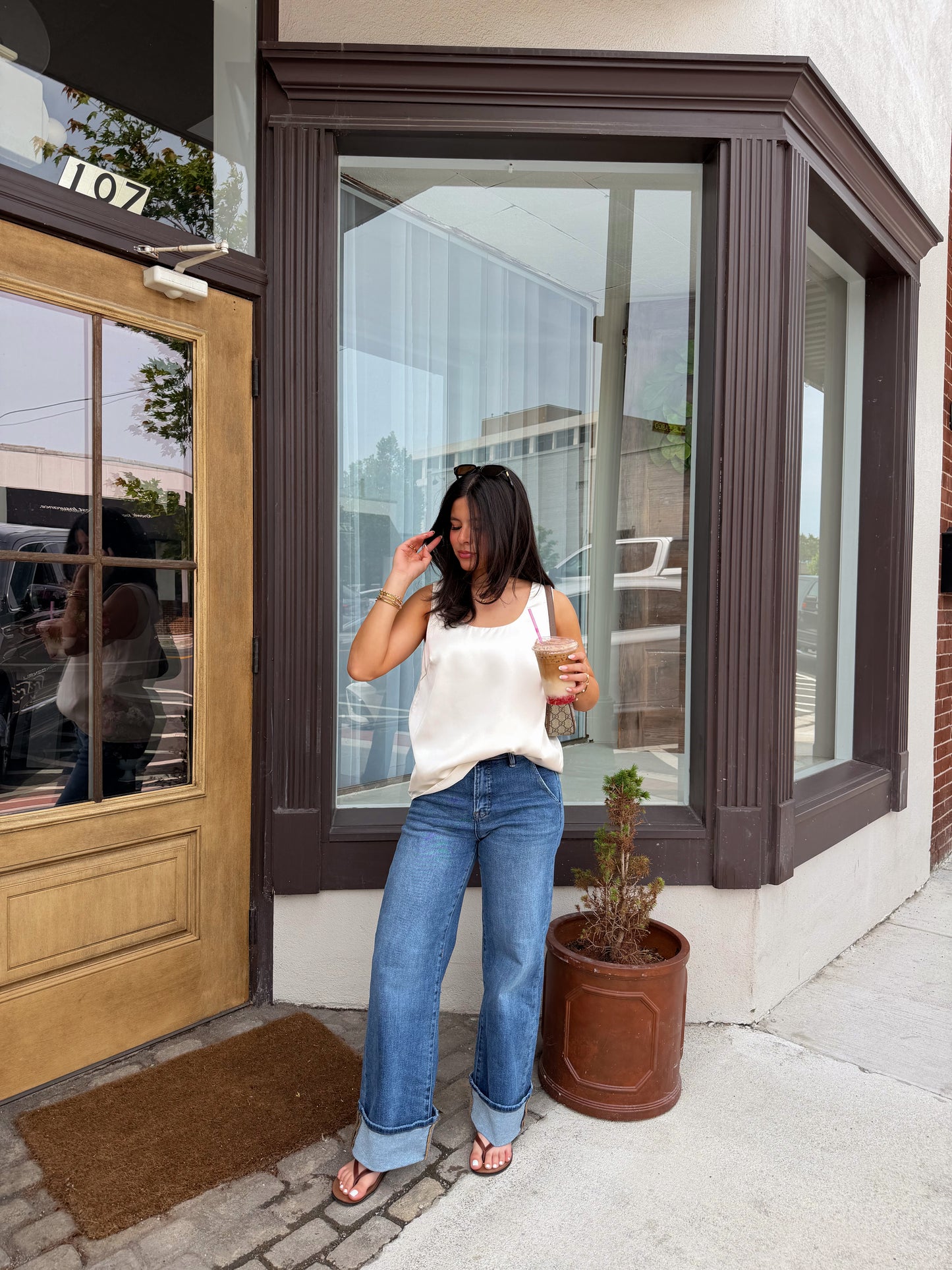 Signature Straight Leg Cuff Jeans