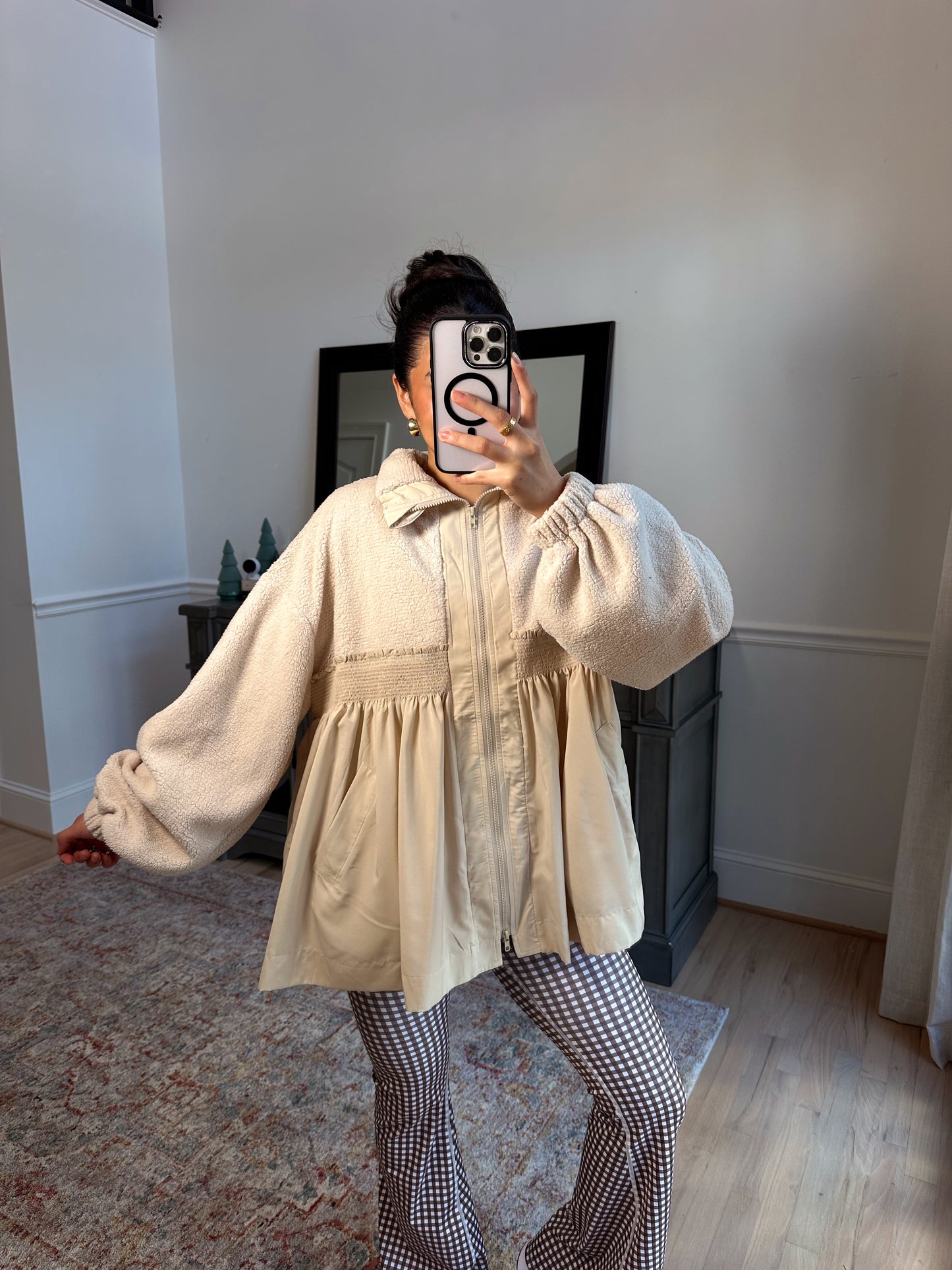 Sugar Cookie Fleece Zip-Up Babydoll Jacket