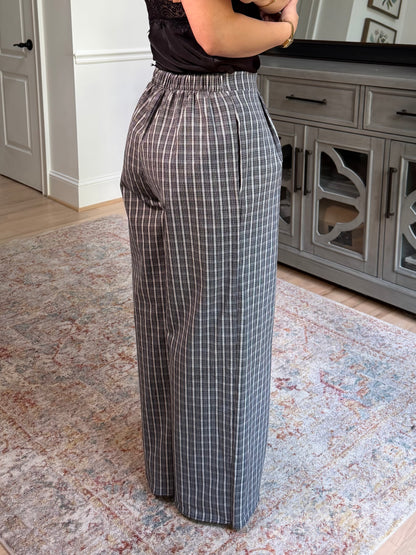 Ivy Black & White Plaid Pants