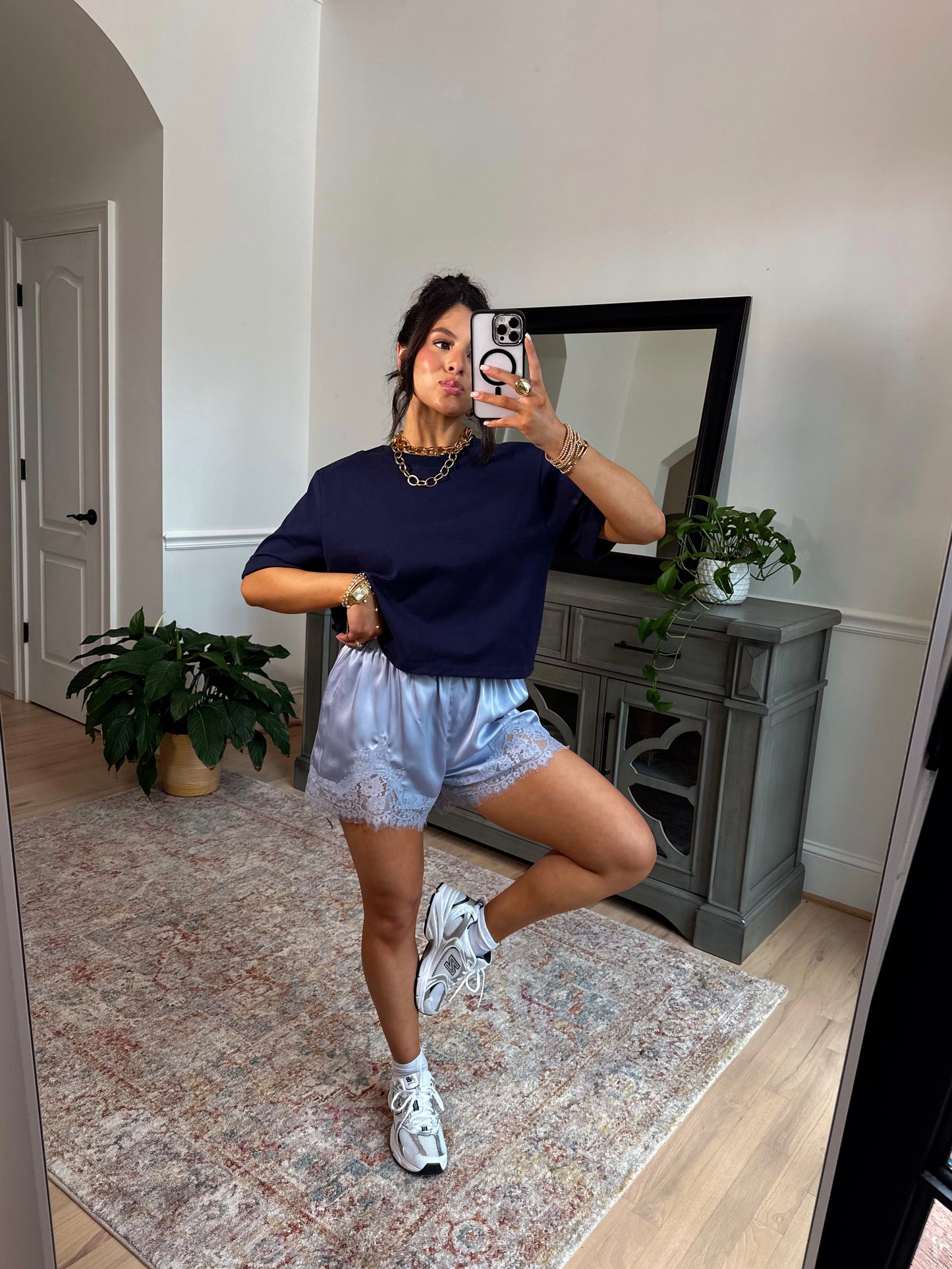 Daydreaming Lace Satin Shorts