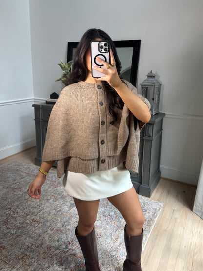 Aspen Brown Knit Poncho
