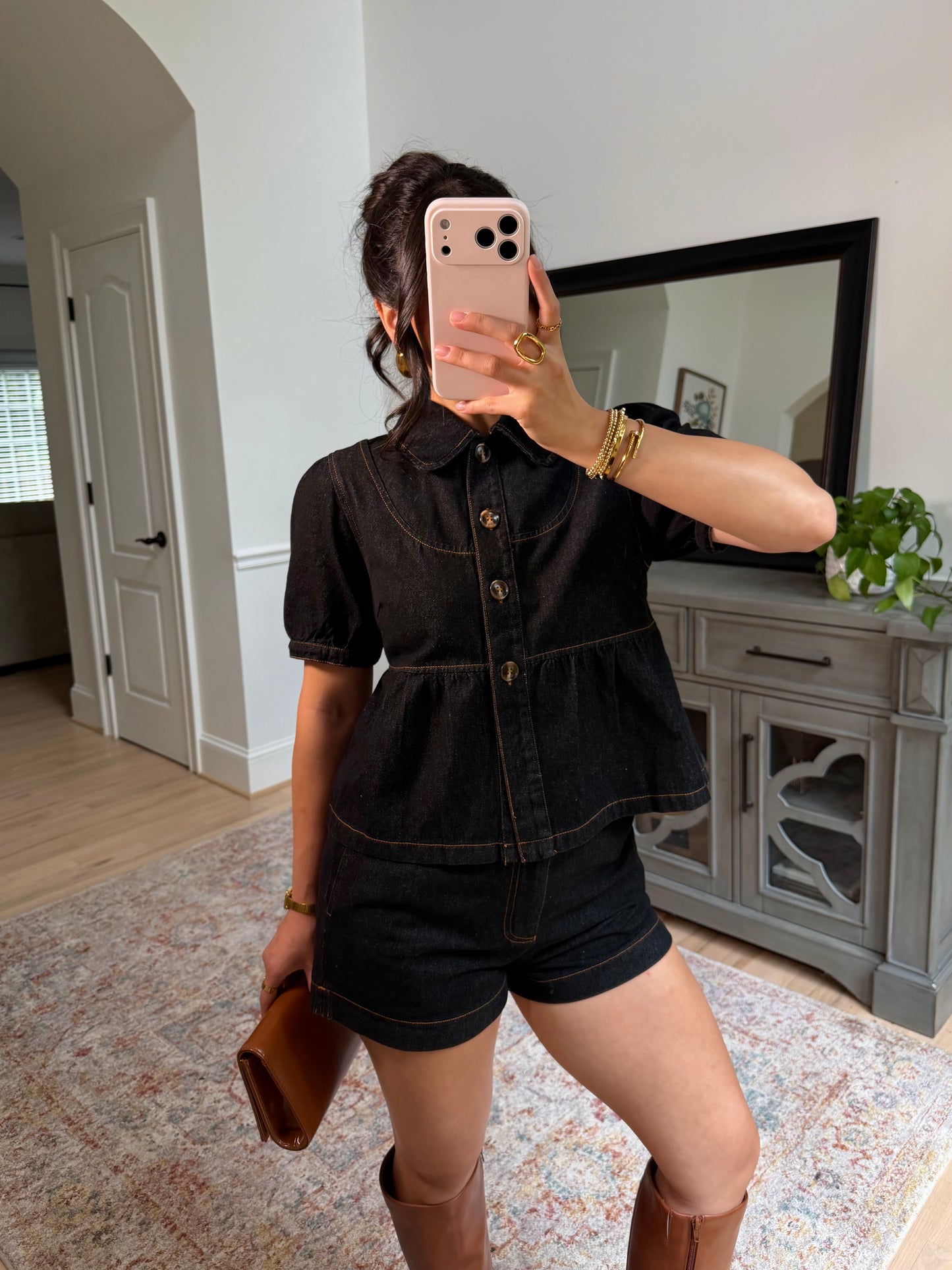 Kensington Black Denim Set