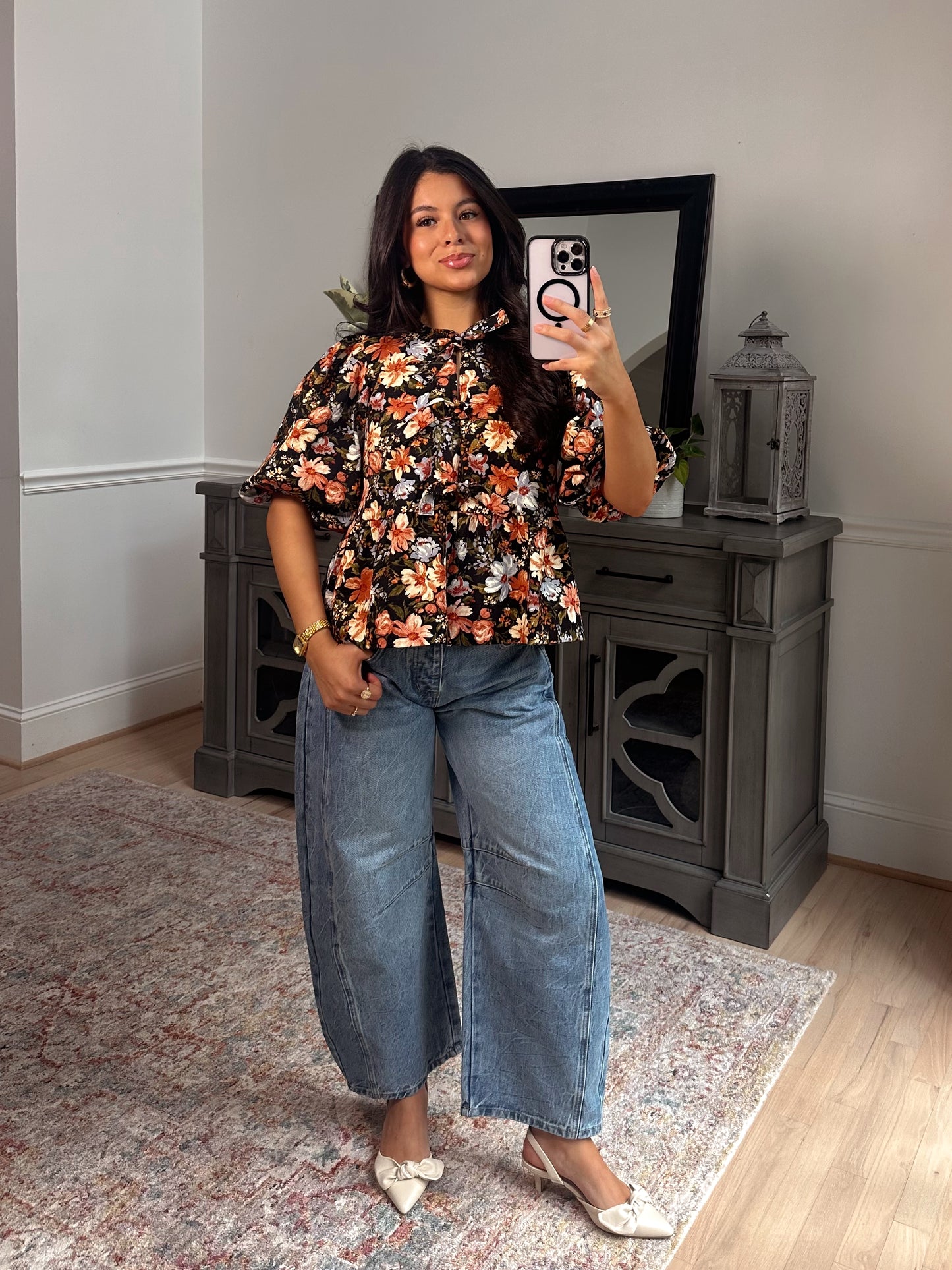 Autumn Rose Denim Top