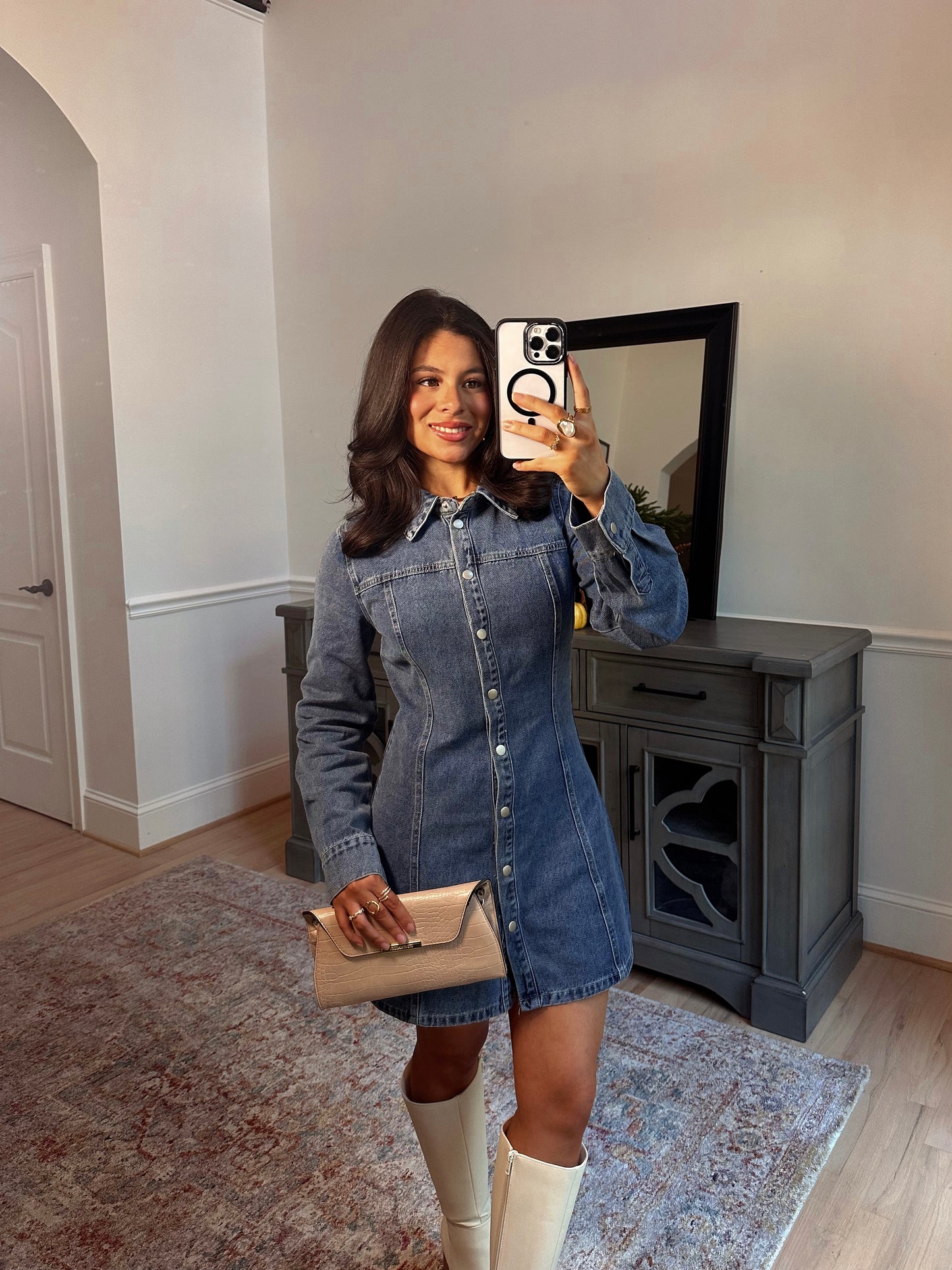 Denim Deluxe Button Dress