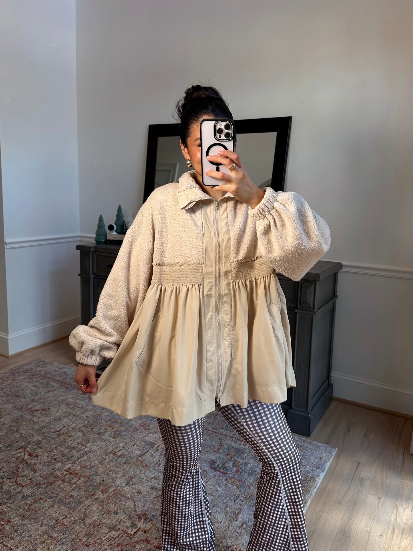 Sugar Cookie Fleece Zip-Up Babydoll Jacket