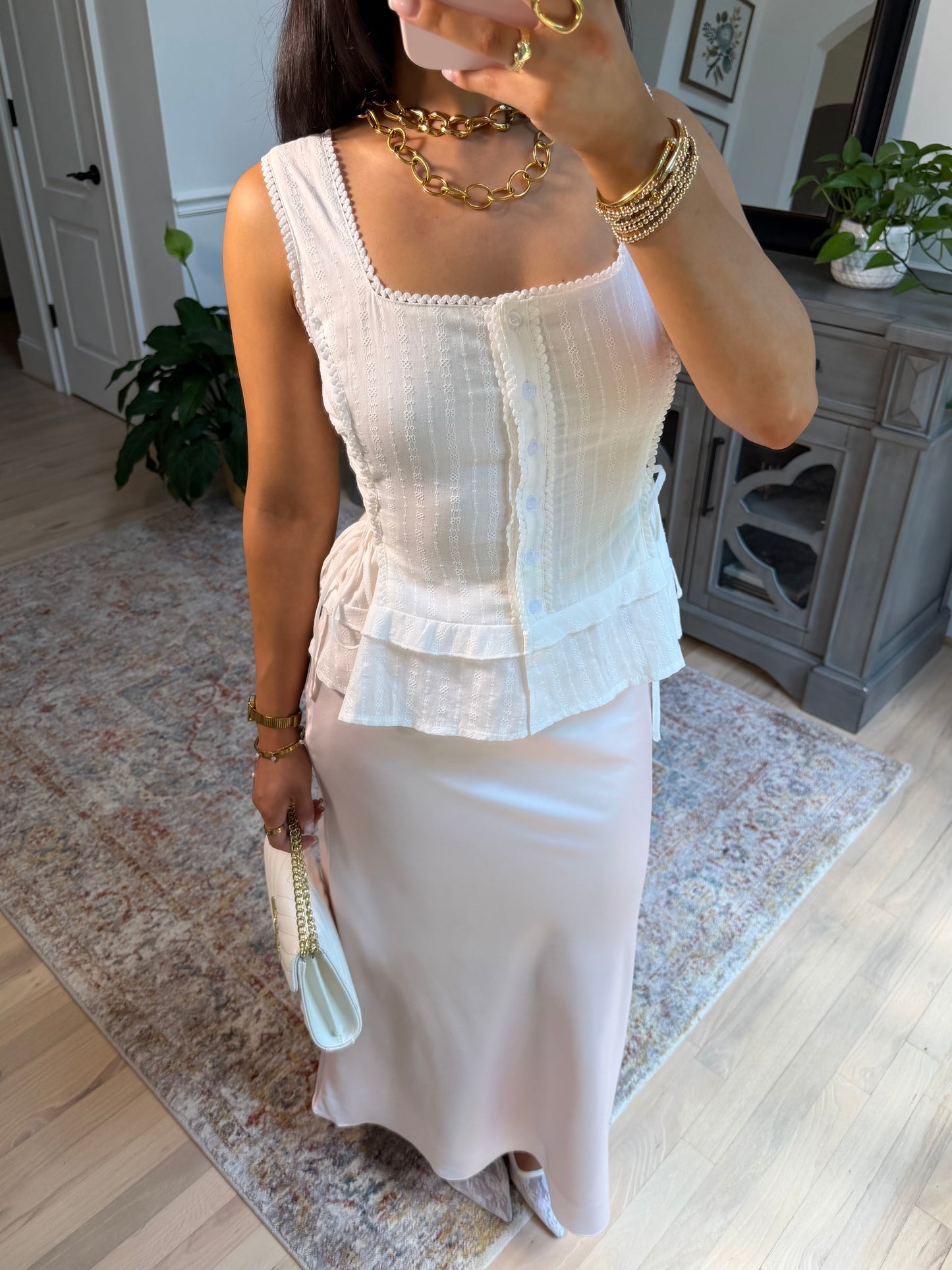 Peony Pink Satin Skirt