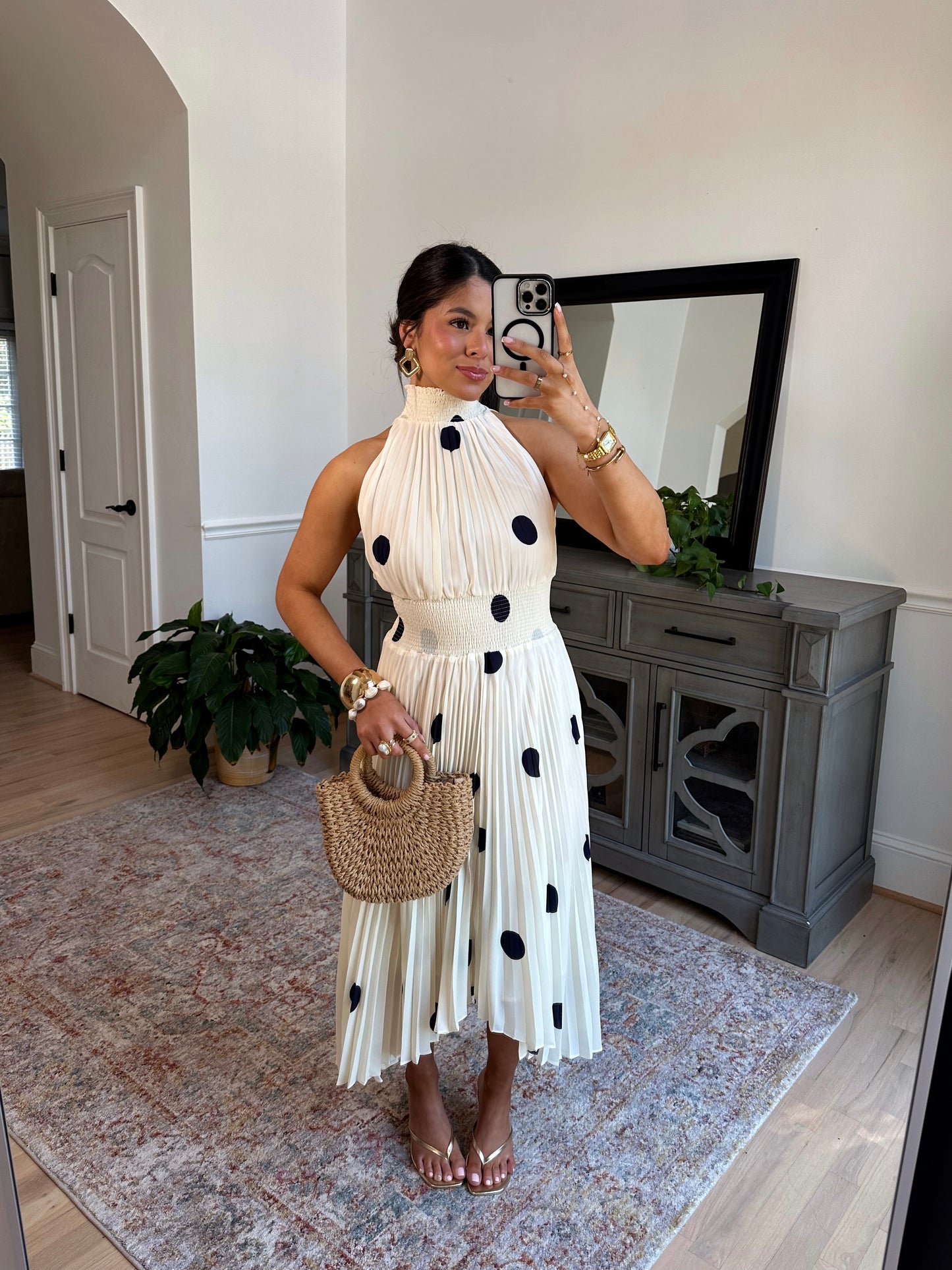 Marquise Polka Midi Dress