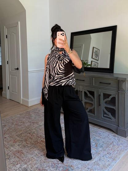 Zebra Fringe Scarp Top