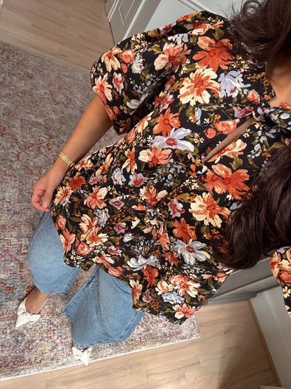 Autumn Rose Denim Top