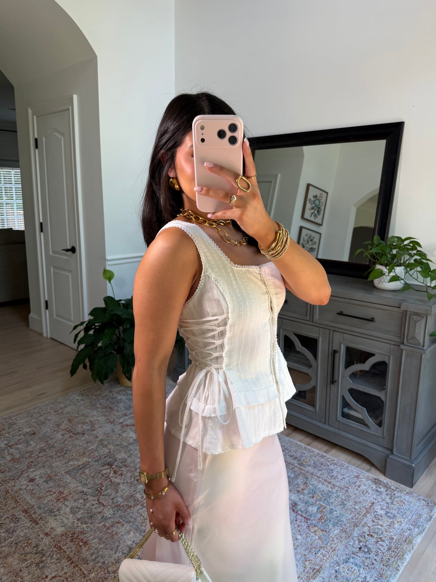Prairie White Corset Top