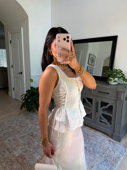 Prairie White Corset Top
