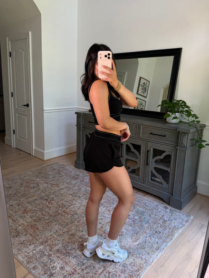 Black Contour Running Shorts
