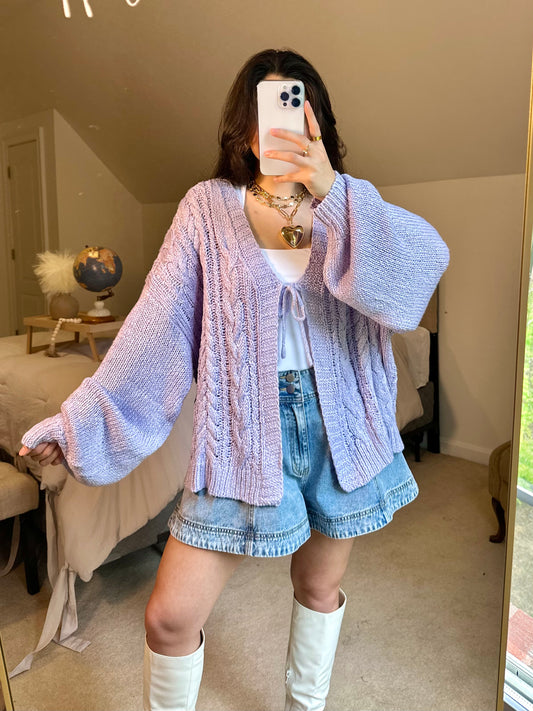 Soft Lavender Spring Cardigan
