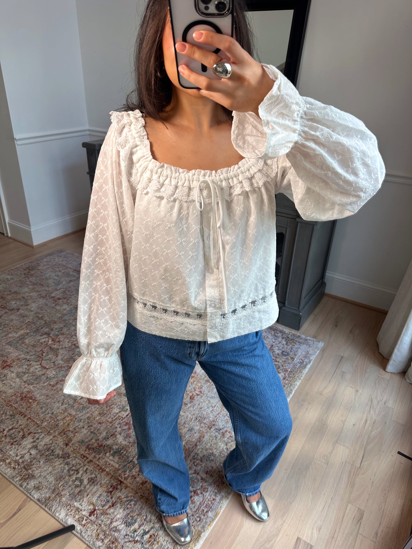 Daydreaming Lace Detail Top