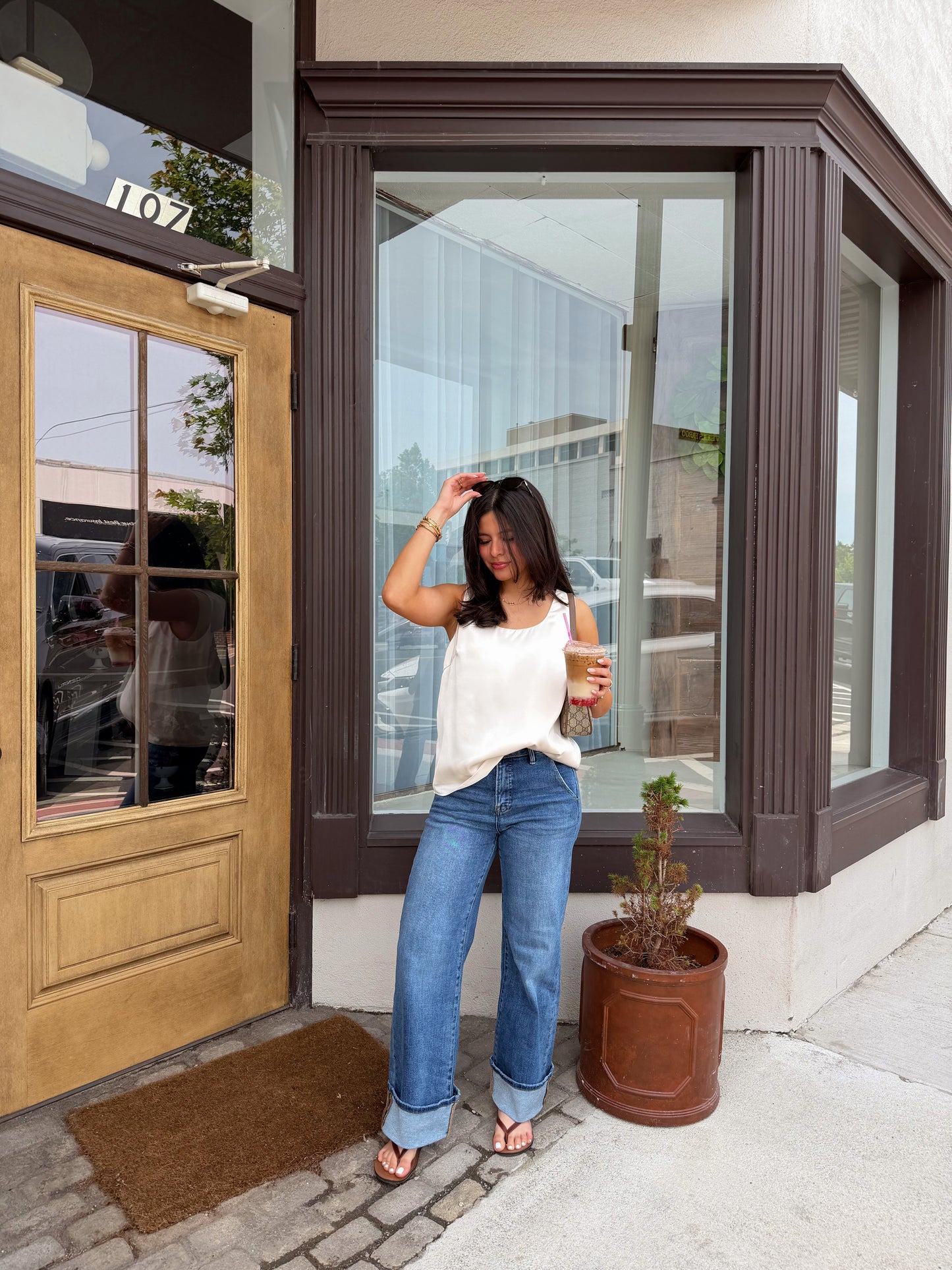Signature Straight Leg Cuff Jeans