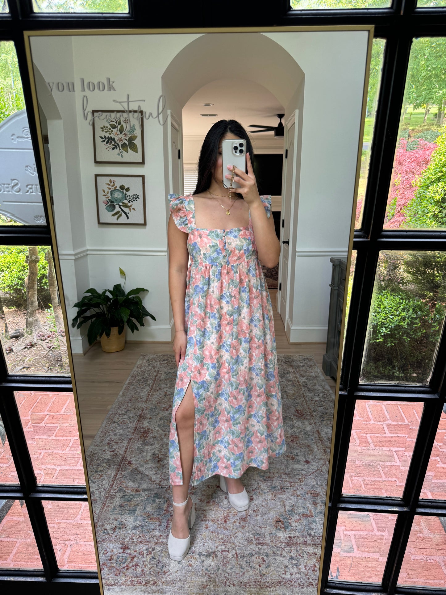 Floral Watercolor Midi Dress