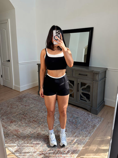 Black & White Double Layered Shorts