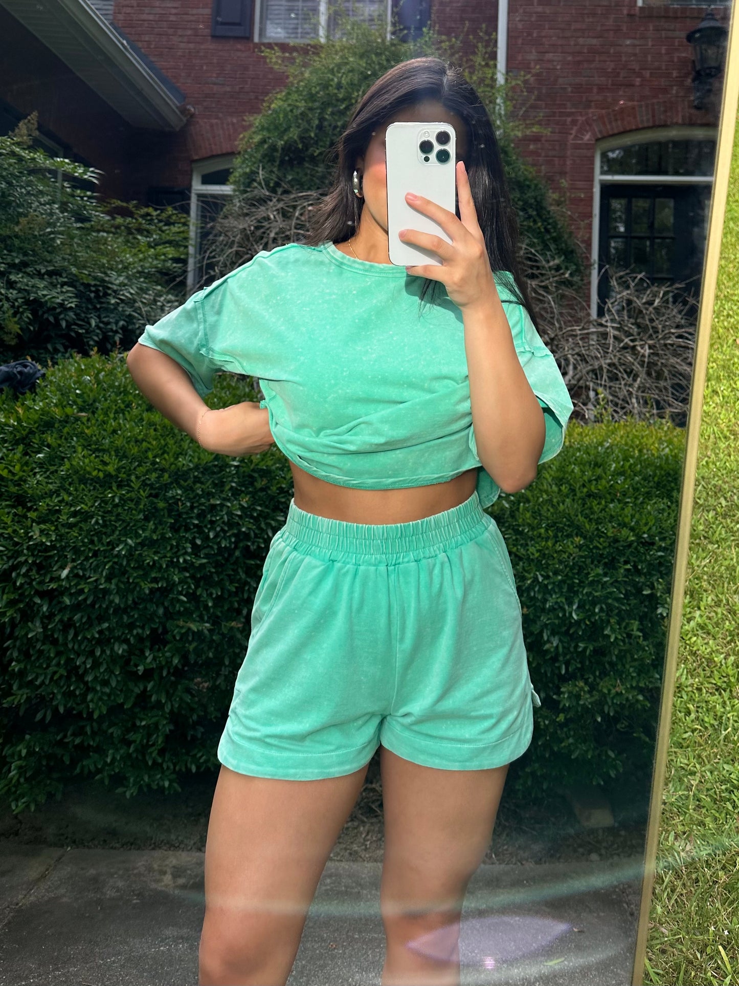 Green Shirt & Short Set