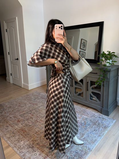 Aurora Brown Checkered Skirt