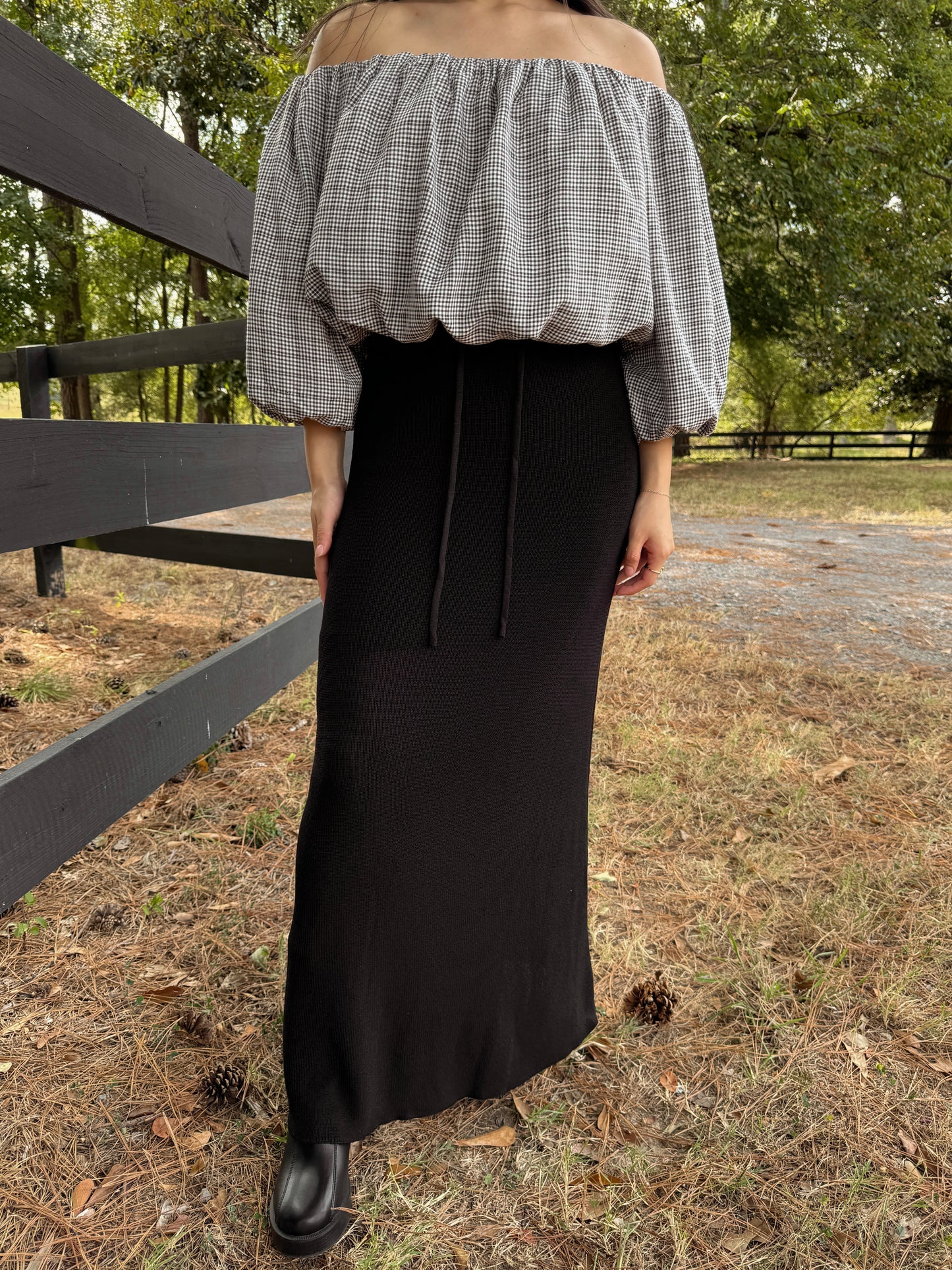 Black Knitted Maxi Skirt