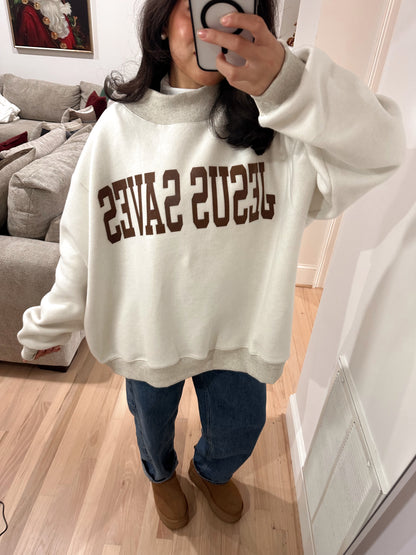 JESUS SAVES Reversible Mockneck