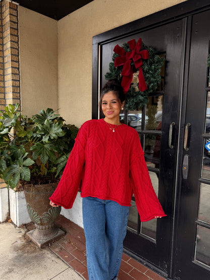 The Red Rouge Cable Knit Sweater