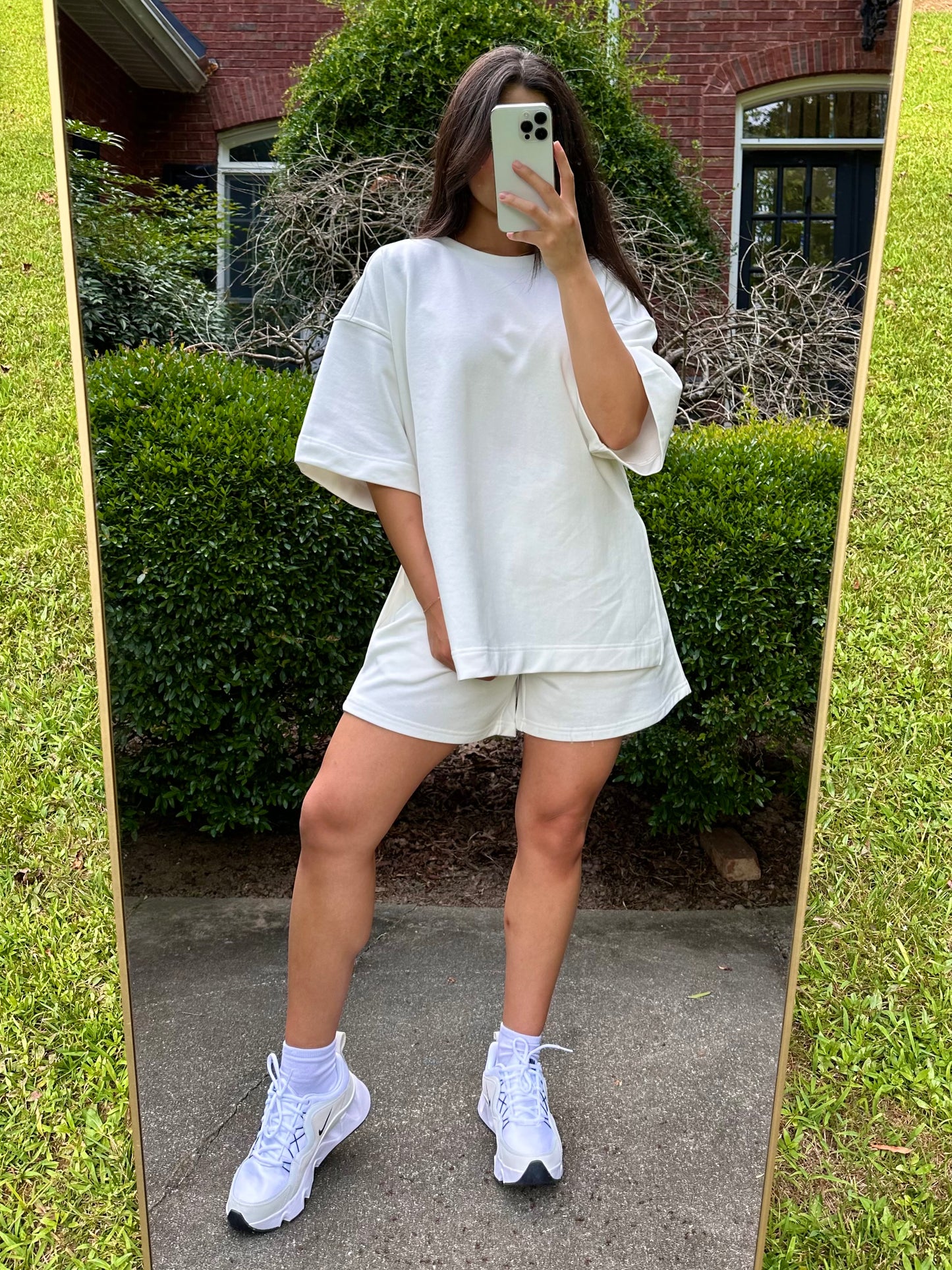 White Oversized Tee & Shorts Set (PRE-ORDER)