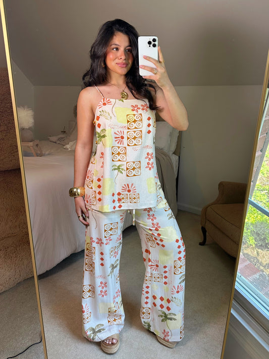 Island Time Printed Top & Pants Set