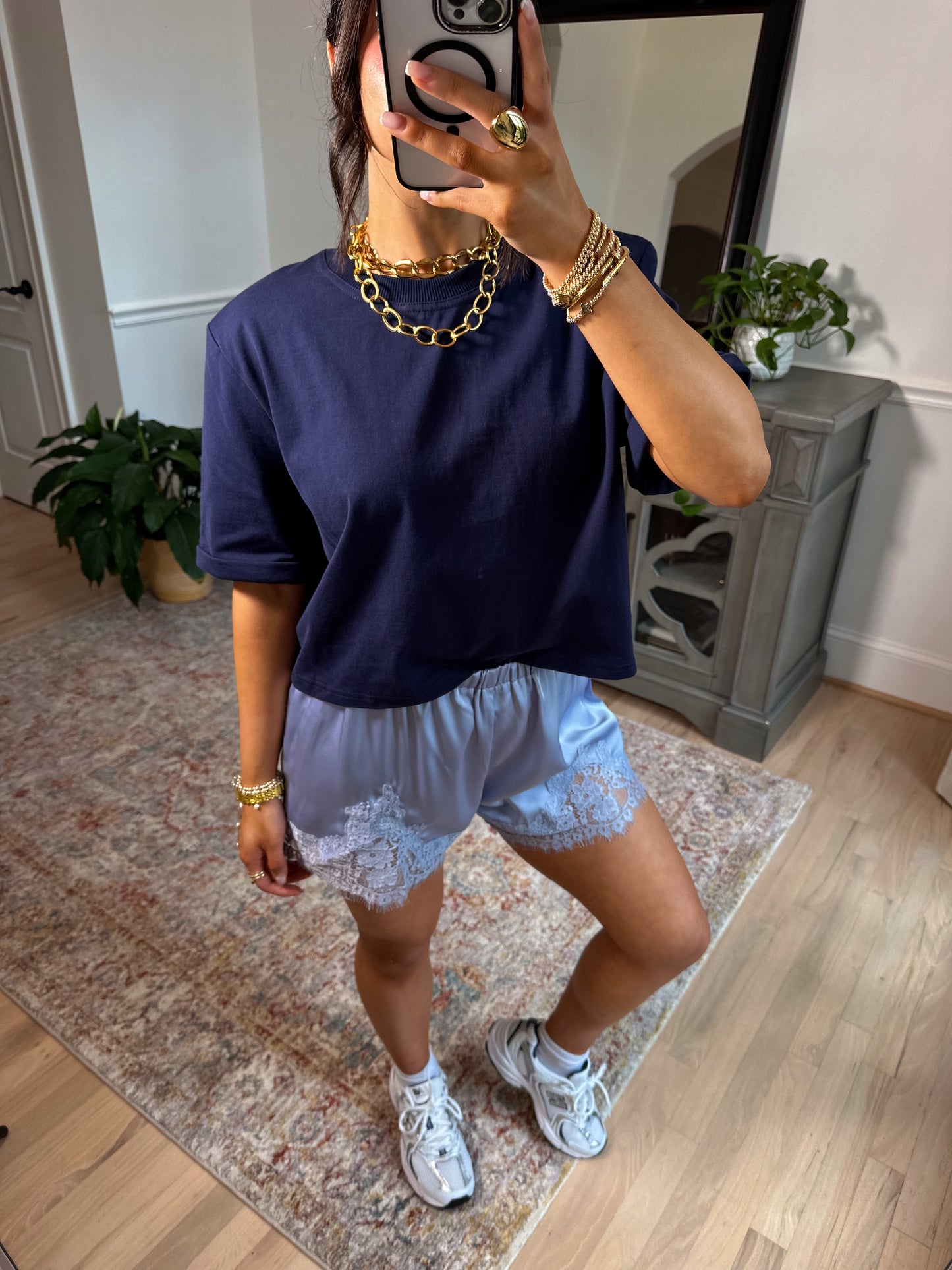 Daydreaming Lace Satin Shorts