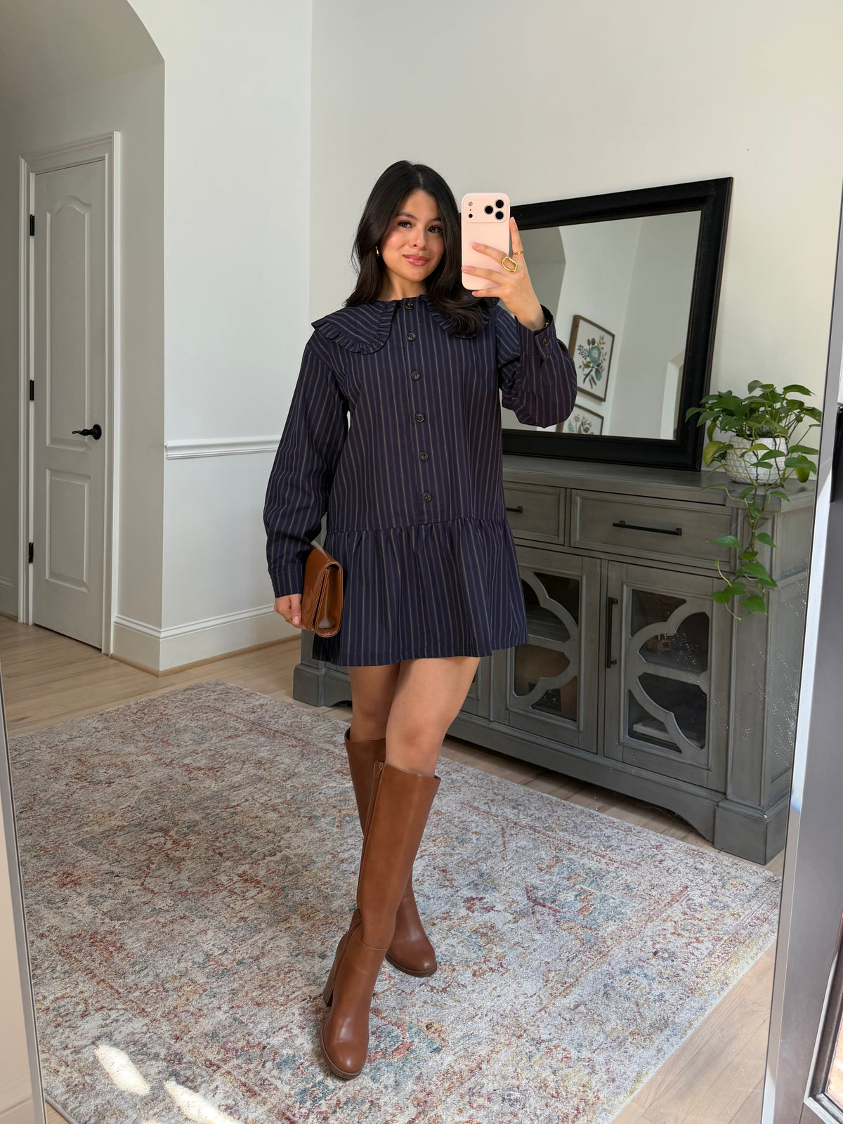 Forest Ember Collared Dress