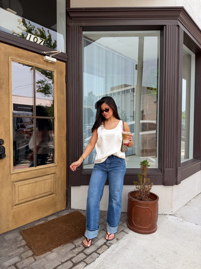 Signature Straight Leg Cuff Jeans