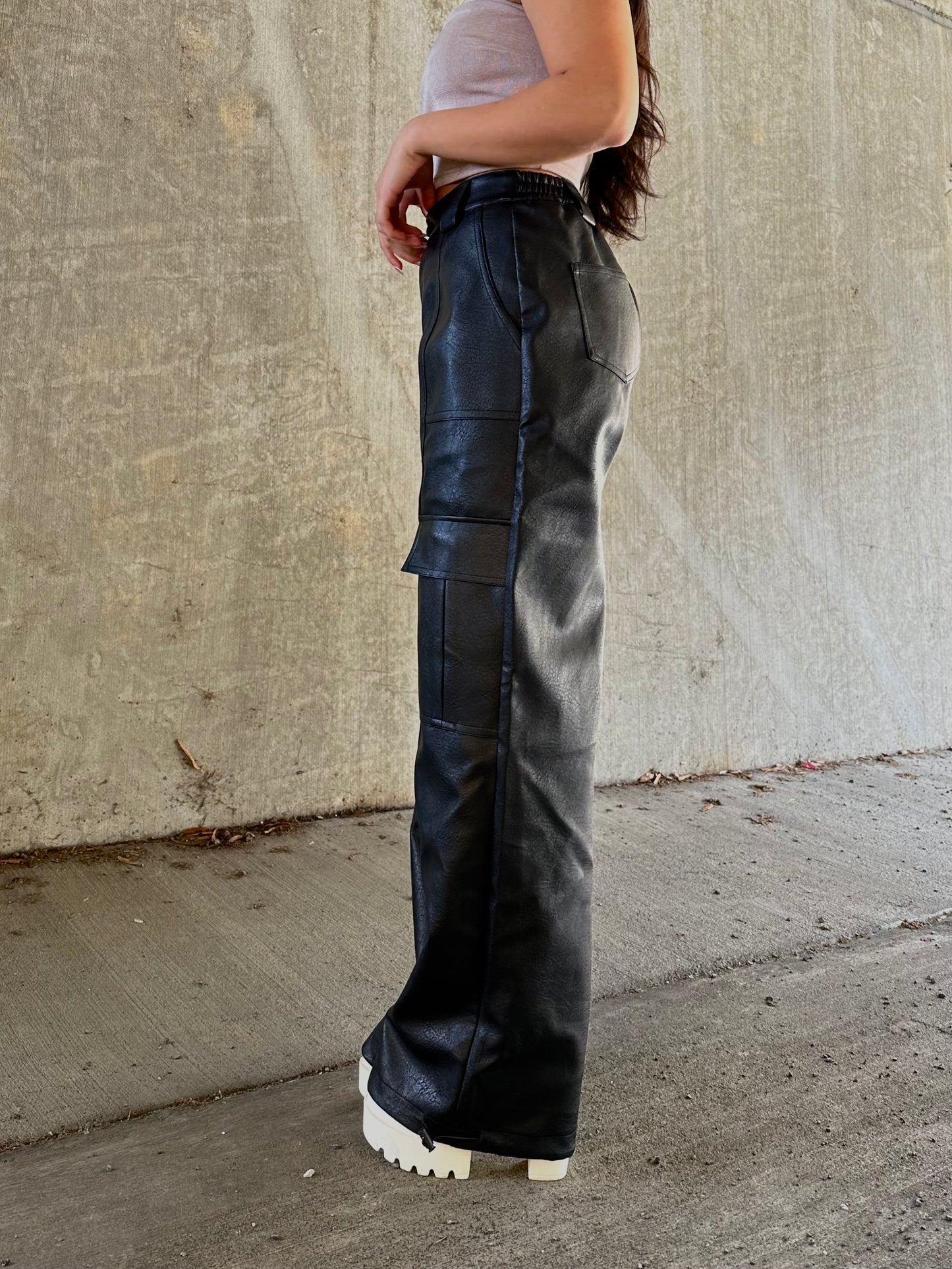 Signature Leather Cargo Pants