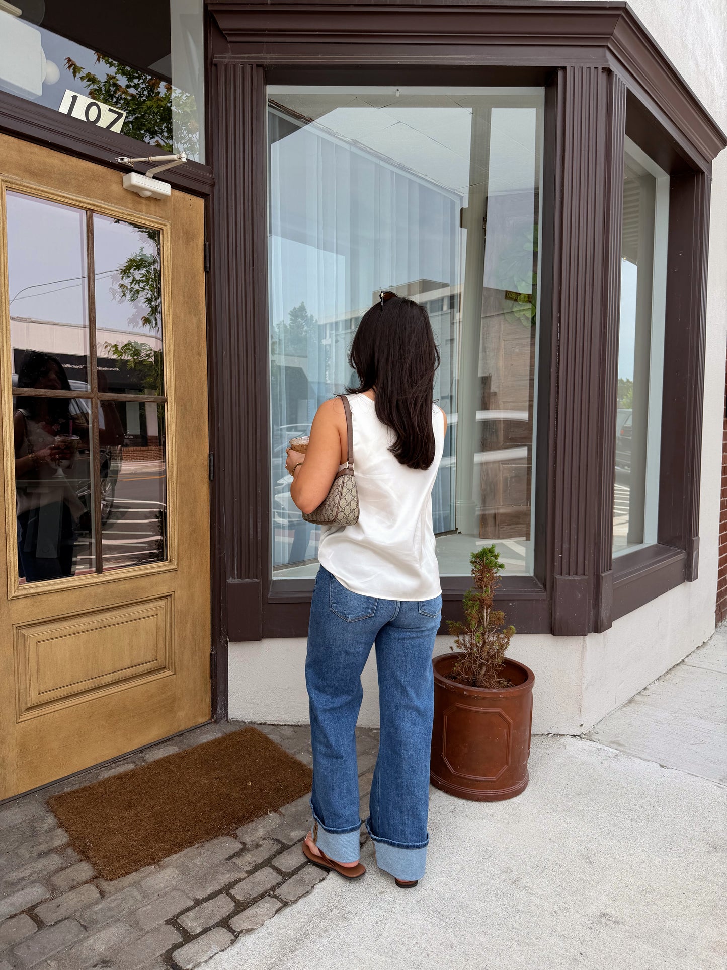Signature Straight Leg Cuff Jeans